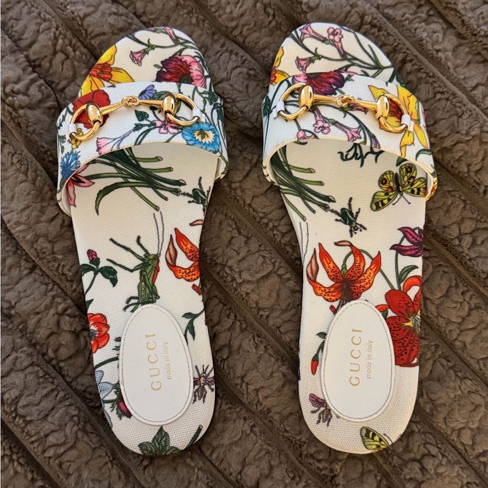 Gucci Women's Floral Slide Sandals - Multicolor